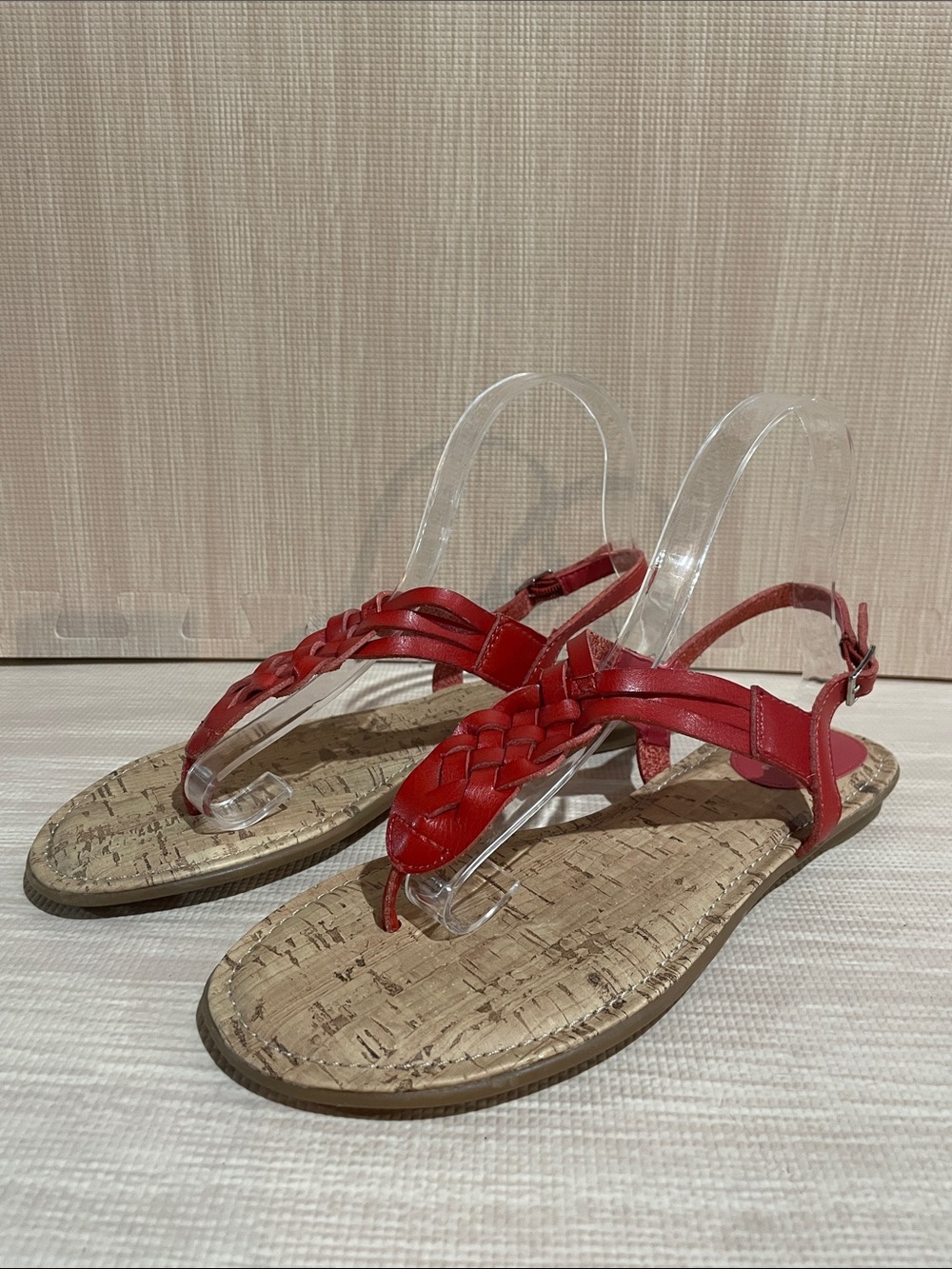 Merona Red Braided Toe-Post Sandals